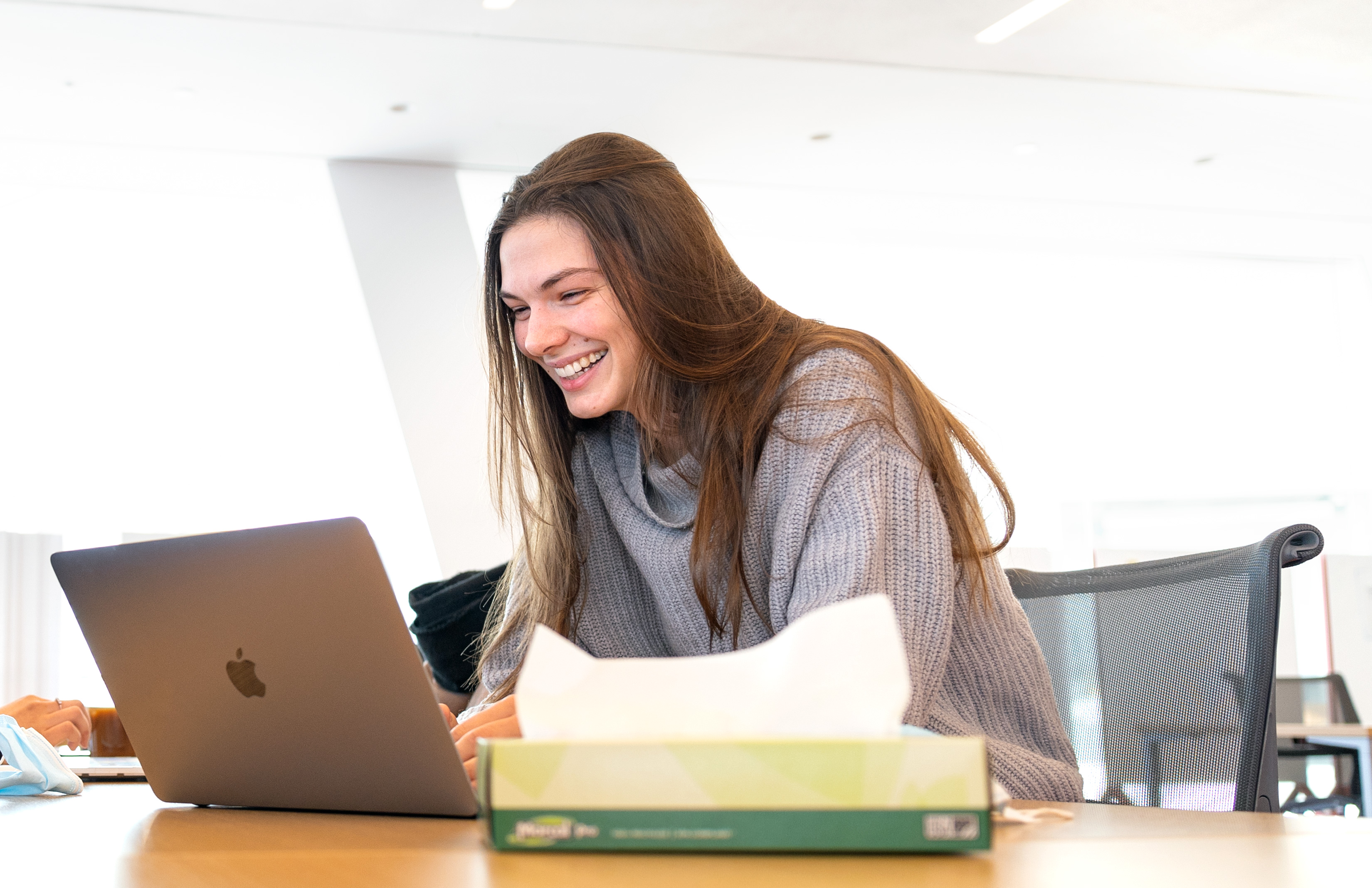 Student using Cornell Chatter for a Virtual Appointment